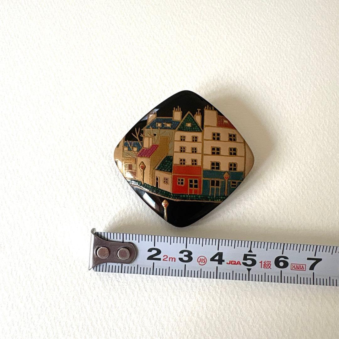 本鼈甲　螺鈿蒔絵　川光作　ブローチ& トップ　 vintage 螺鈿工芸　伝統