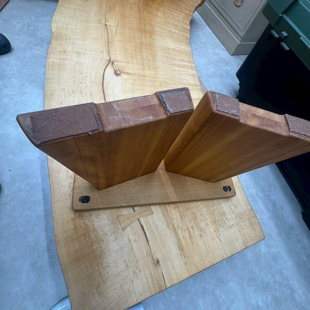 無垢材 曲線デザイン 一枚板テーブル　直接引き取り歓迎　千葉県　座卓