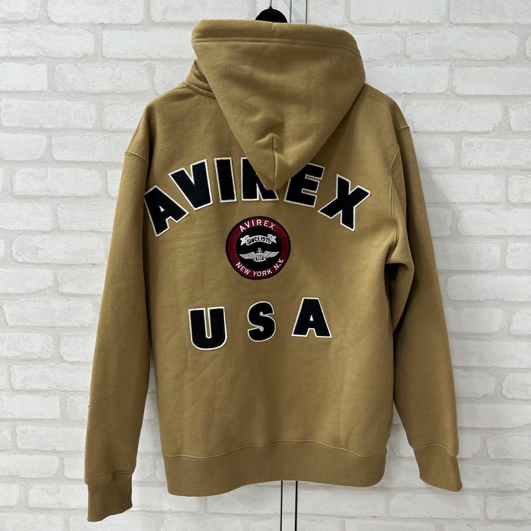 アヴィレックス AVIREX バーシティ ロゴ 刺繍 ワッペン ジップ パーカー