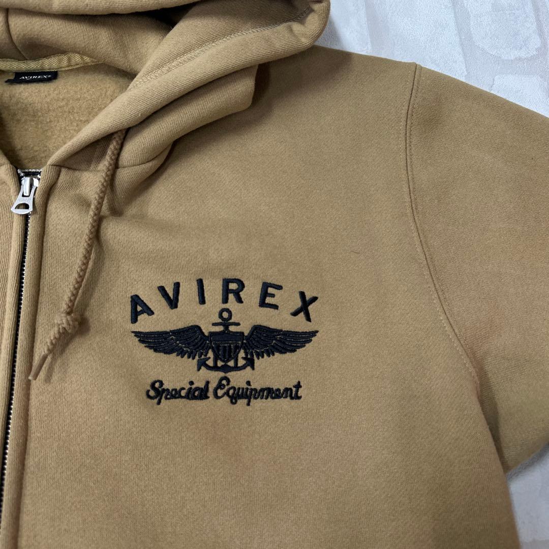 アヴィレックス AVIREX バーシティ ロゴ 刺繍 ワッペン ジップ パーカー