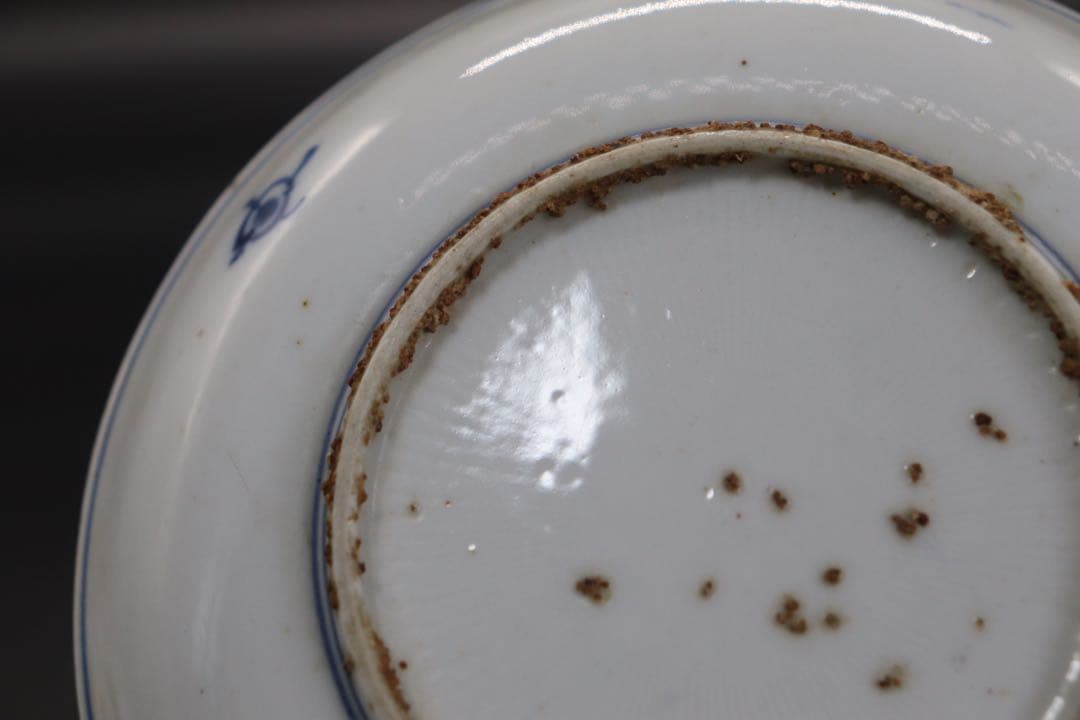 中国　明時代　染付仕女紋小皿　送料込み0908