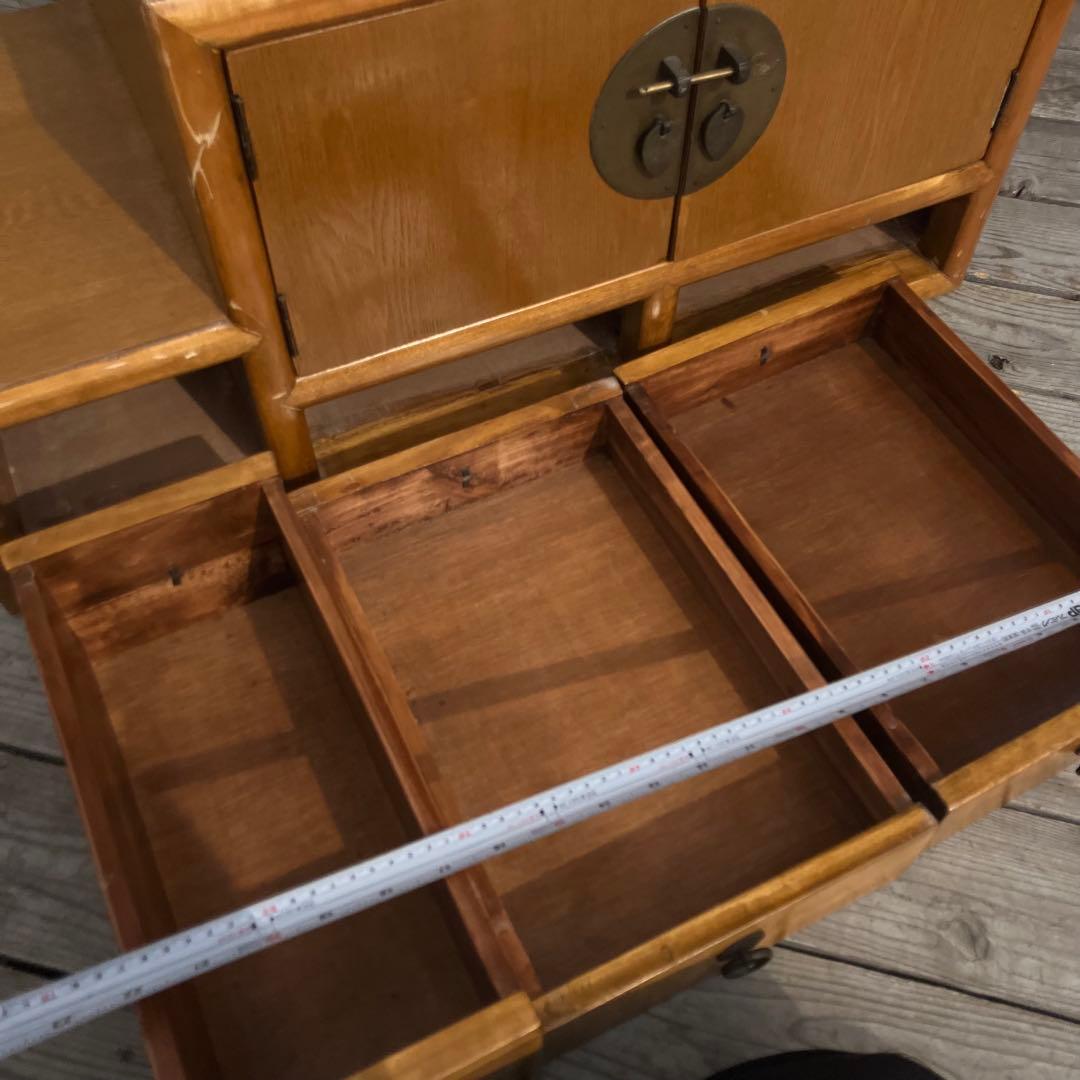 ① 昭和レトロ 中国古典家具 木製 階段箪笥 サイドボード 古家具 ビンテージ