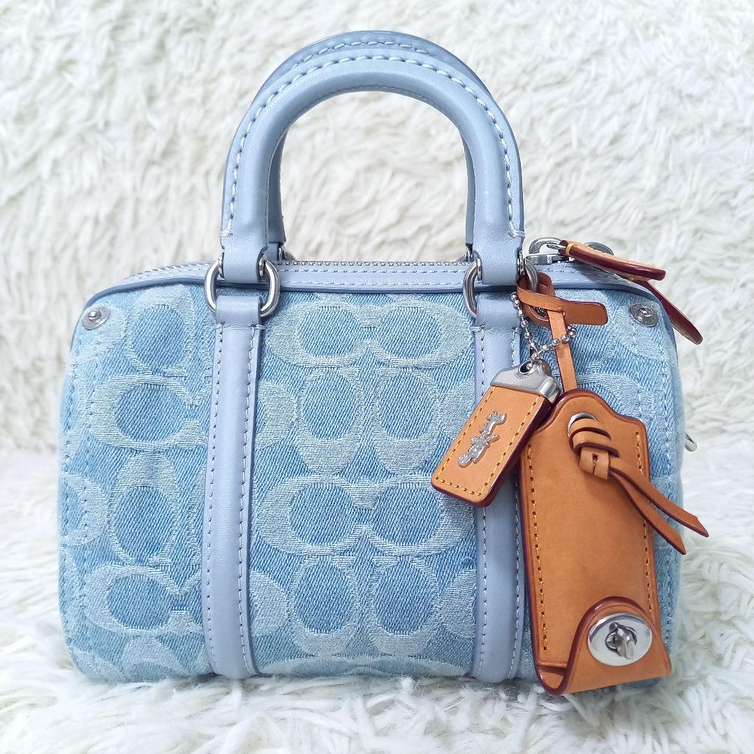 ●美品●　COACH　CJ832　ルビー　サッチェル18　デニム　2wayバッグ