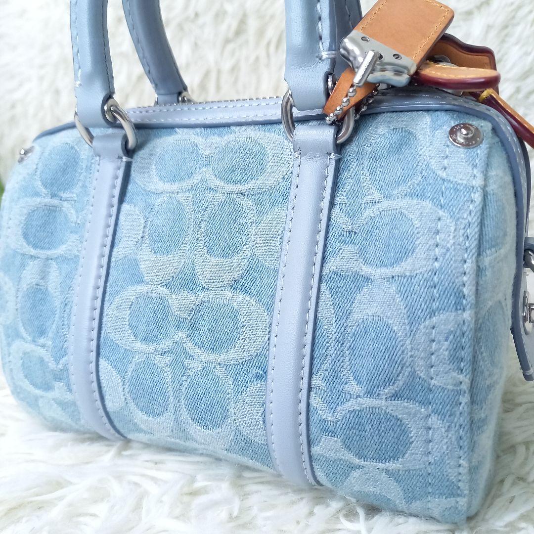 ●美品●　COACH　CJ832　ルビー　サッチェル18　デニム　2wayバッグ
