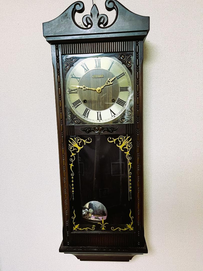 シチズン 掛け時計 振り子付き・ヴィンテージ 78x27cm