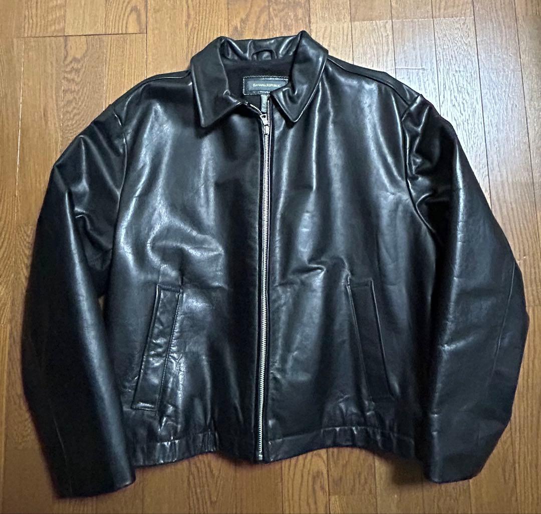 バナナリパブリック レザージャケット 90s ブラック Lサイズ