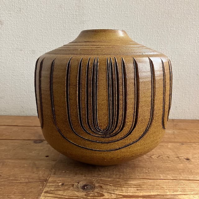 京焼 桂寛造 モダン フラワーベース 茶道 工芸品 花瓶 花入 壺 骨董 古道具