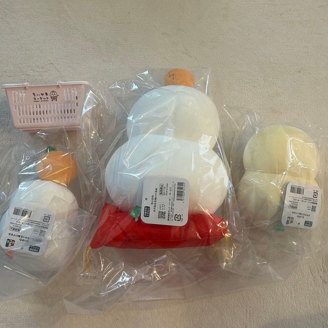 ちいかわ オデぬいぐるみ 鏡餅になっちゃったぬいぐるみ オデだるま ミニカゴ
