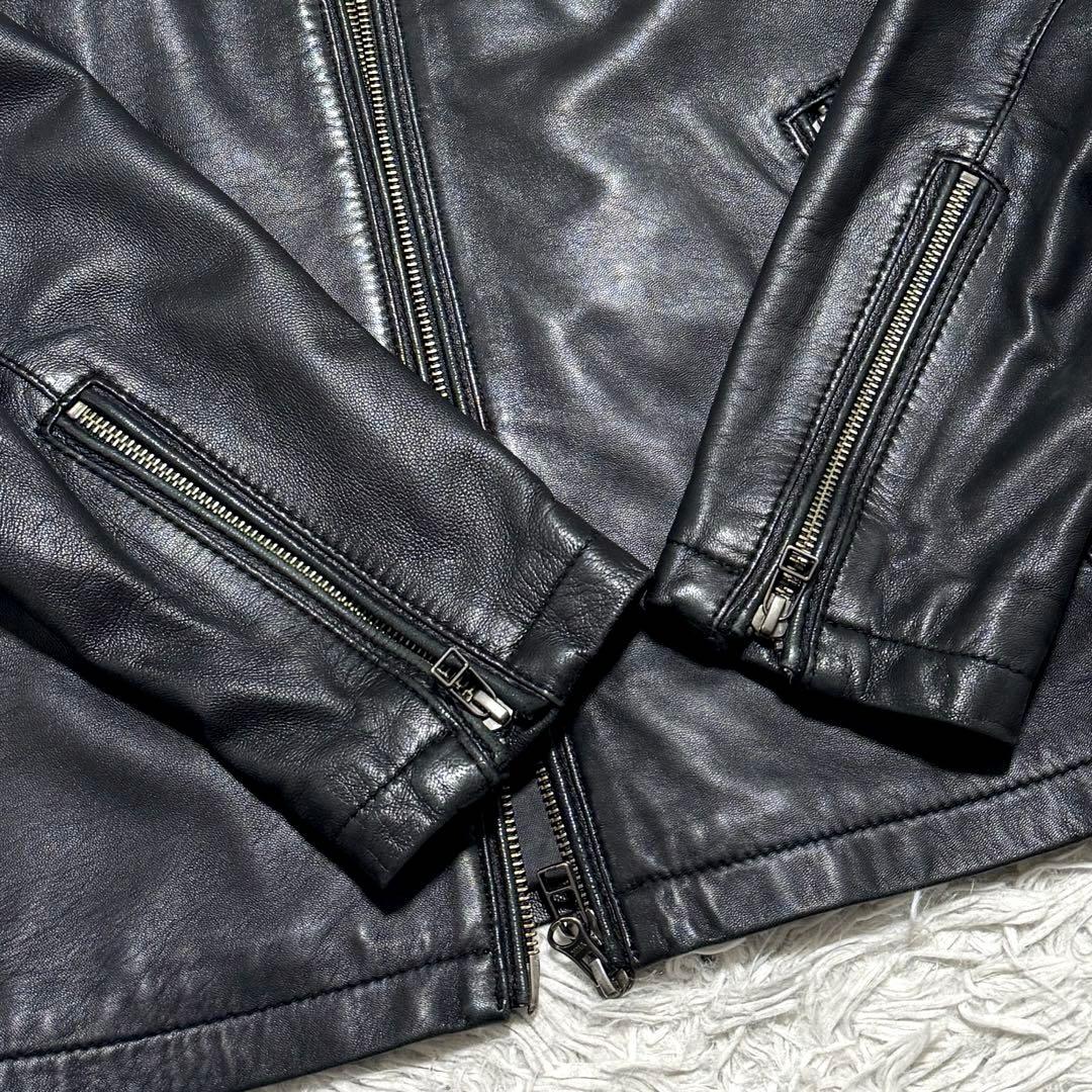 美品 メンズビギ ラムレザー シングルライダースジャケット Collective