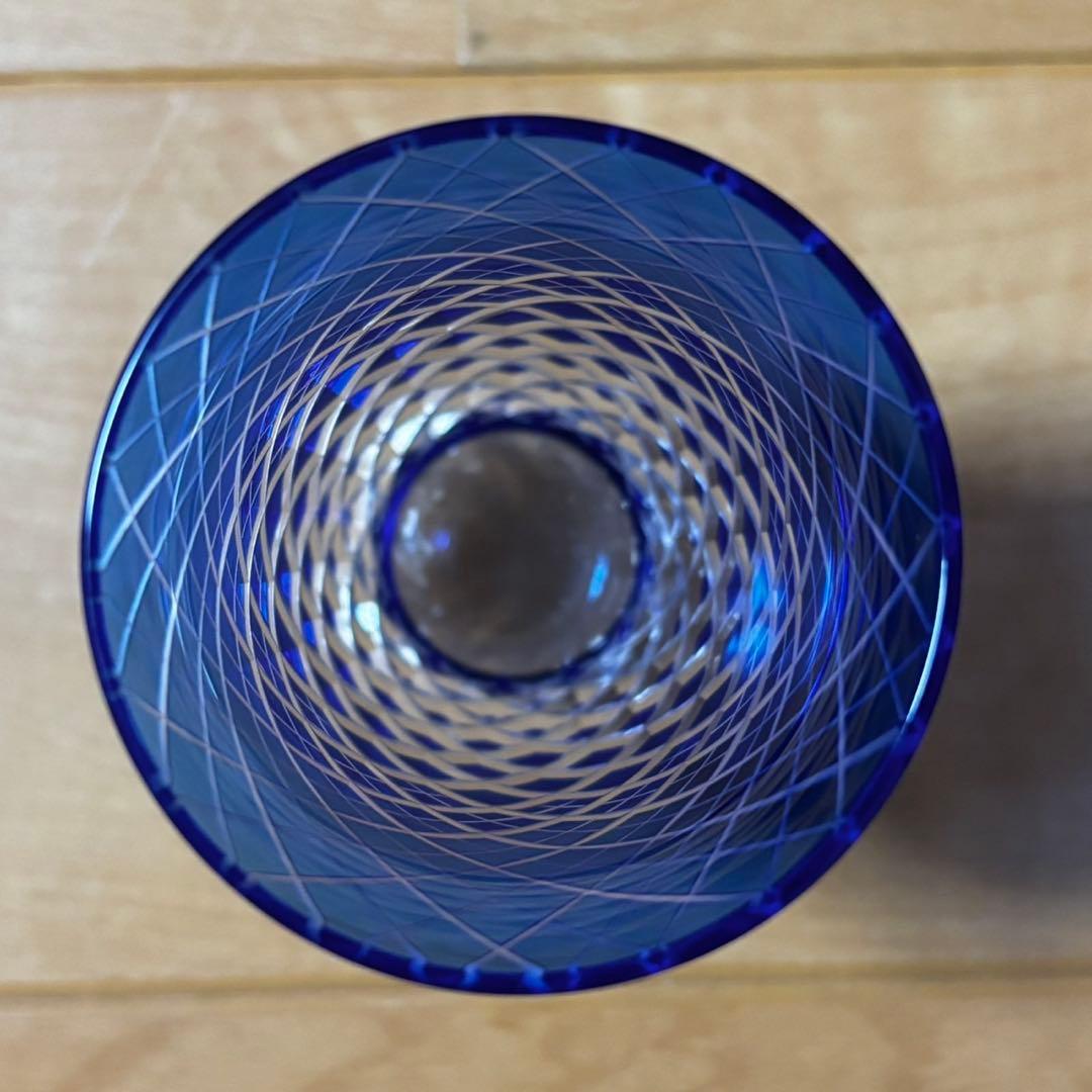 希少 美品 江戸切子 黒川昭男 棗 小物入れ ボンボニエール 一口 冷酒 グラス