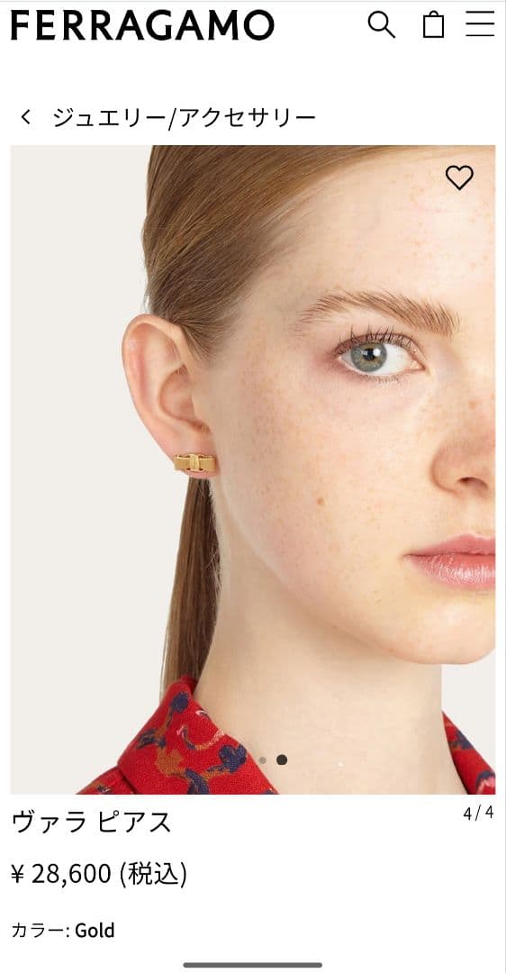 FERRAGAMO ヴァラ　ピアス　ゴールド