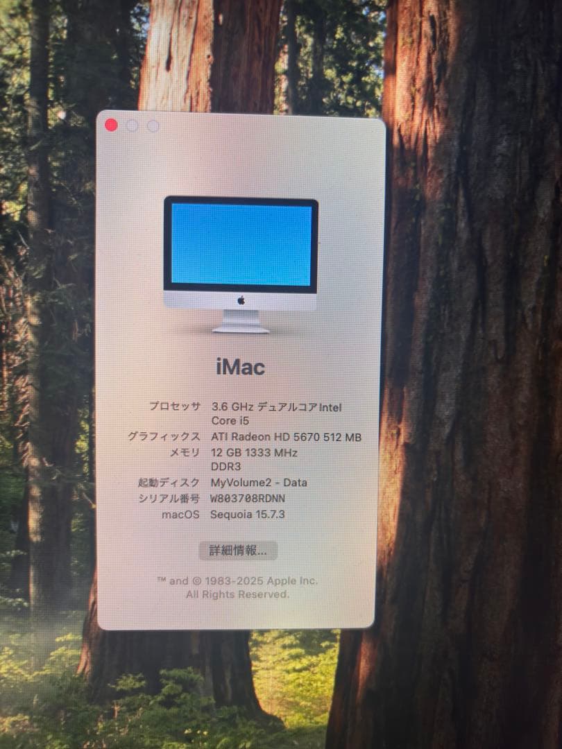 Apple iMac 2010年i5メモリ12gb ストレージ128gb SSD