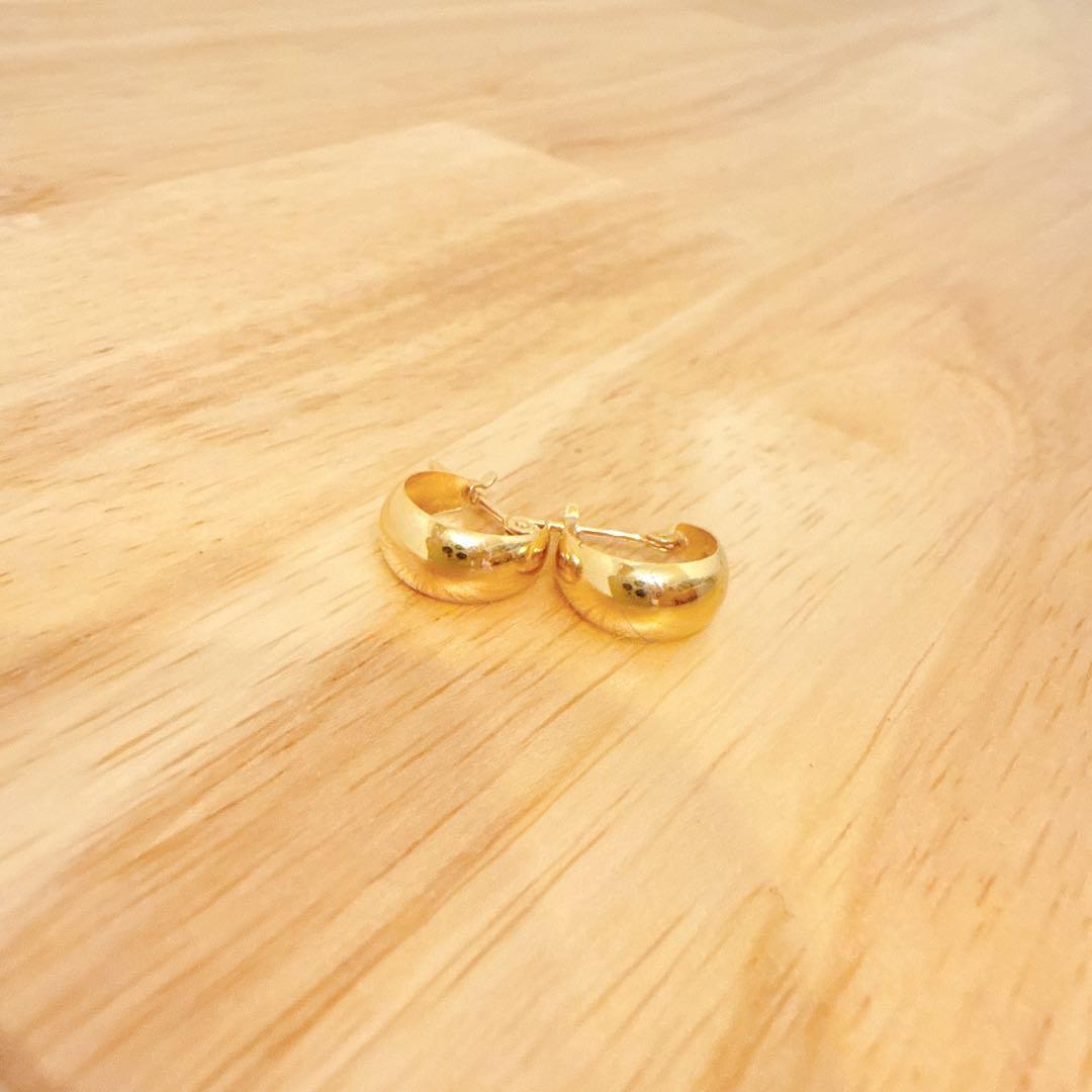 18K ゴールド フープピアス