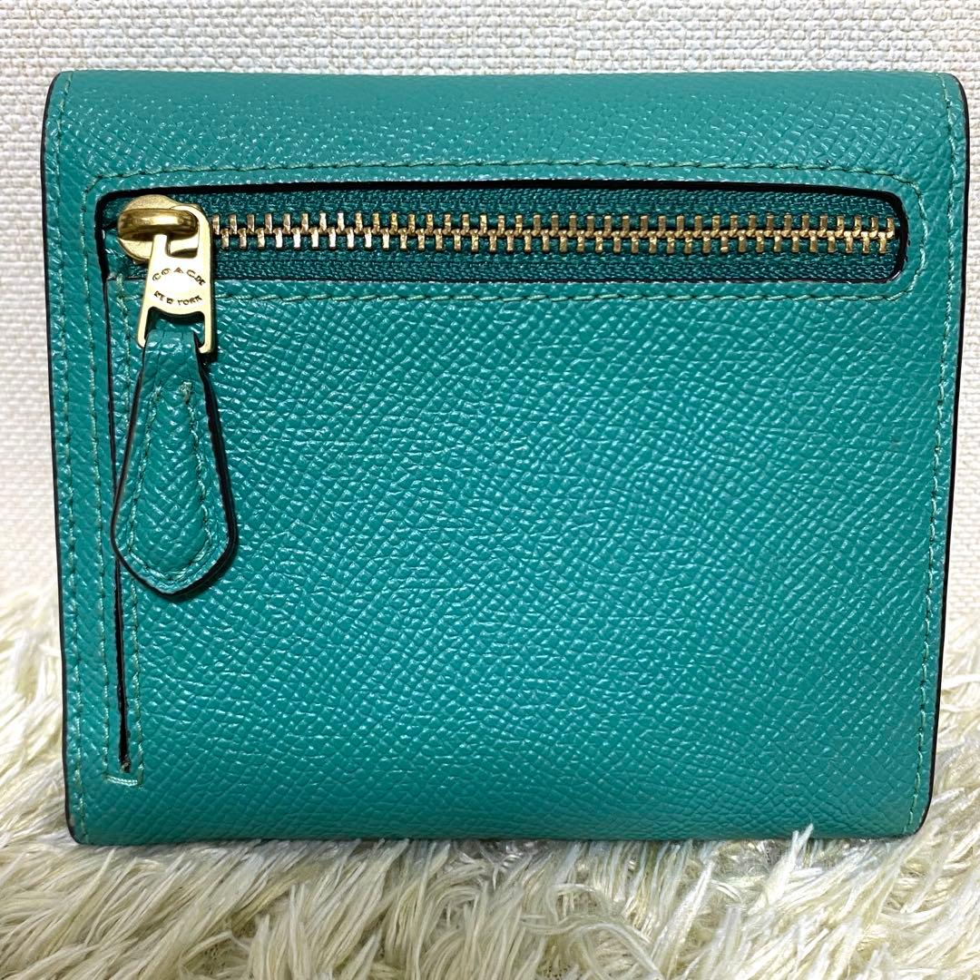 美品✨ COACH コーチ 二つ折り財布 ミニトライフォールド ウィロウ
