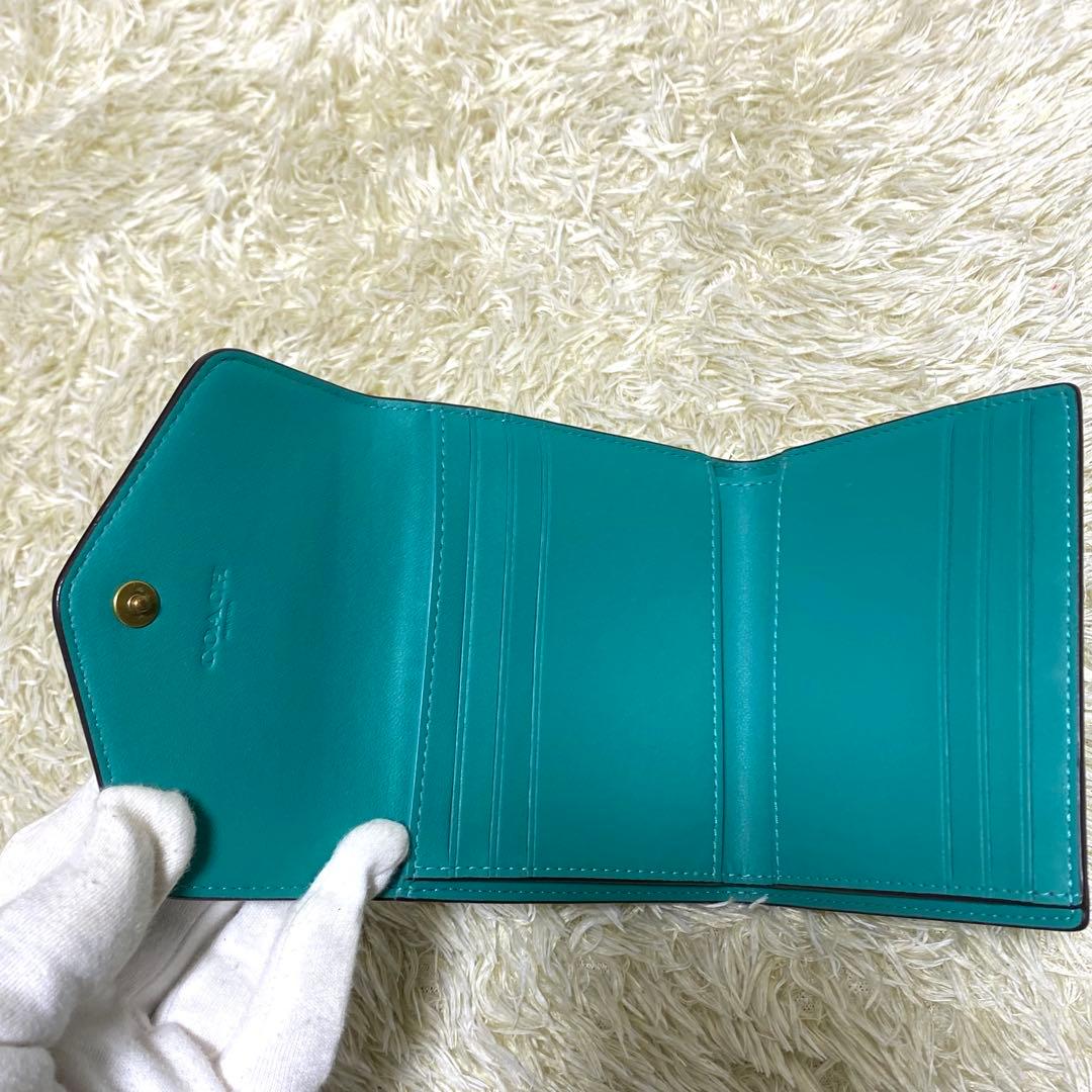 美品✨ COACH コーチ 二つ折り財布 ミニトライフォールド ウィロウ