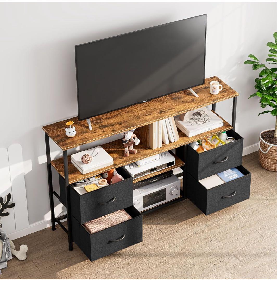 テレビ台 ハイタイプ 幅120cm 収納棚付き テレビボード 引き出し付き
