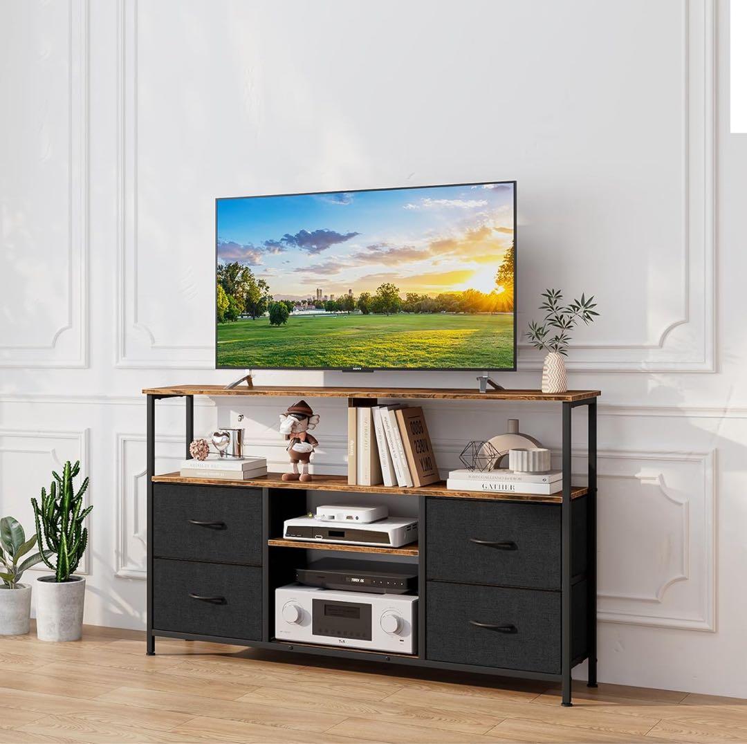 テレビ台 ハイタイプ 幅120cm 収納棚付き テレビボード 引き出し付き