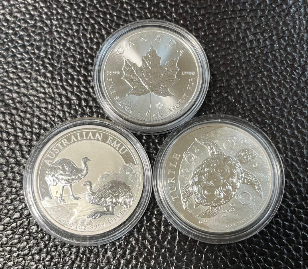 銀貨1オンス3枚　ケース入り