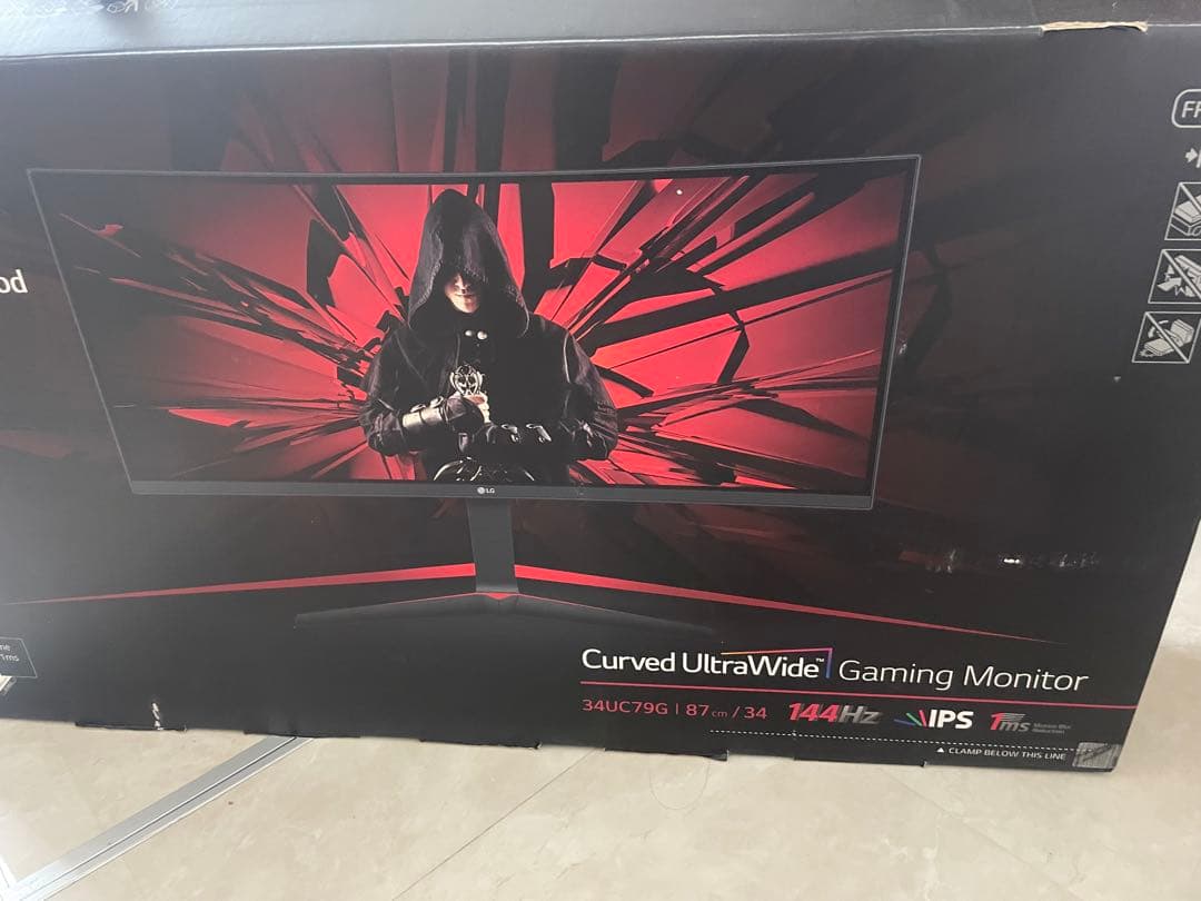 【極美品】ウルトラワイドモニター34 ゲーミング湾曲144Hz