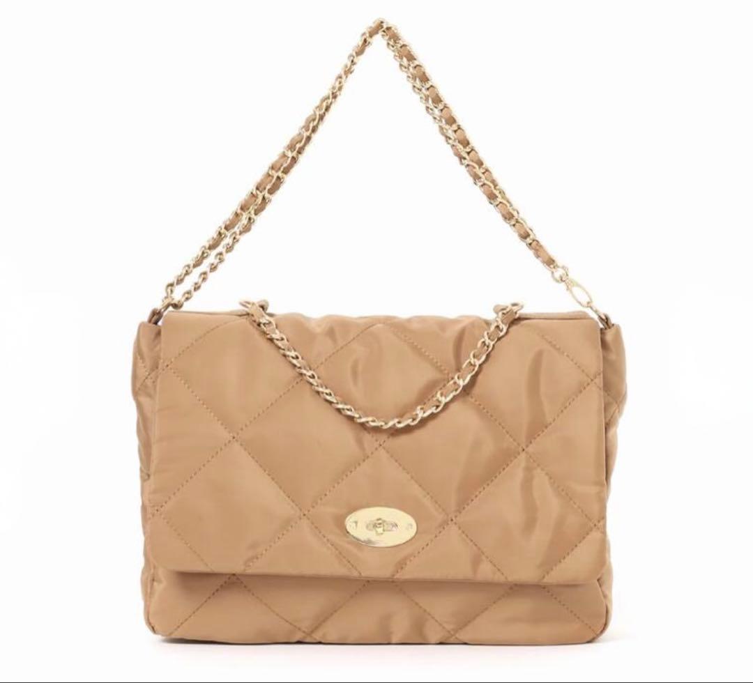 SLOBE IENA ブラウン キルティング ショルダーバッグ