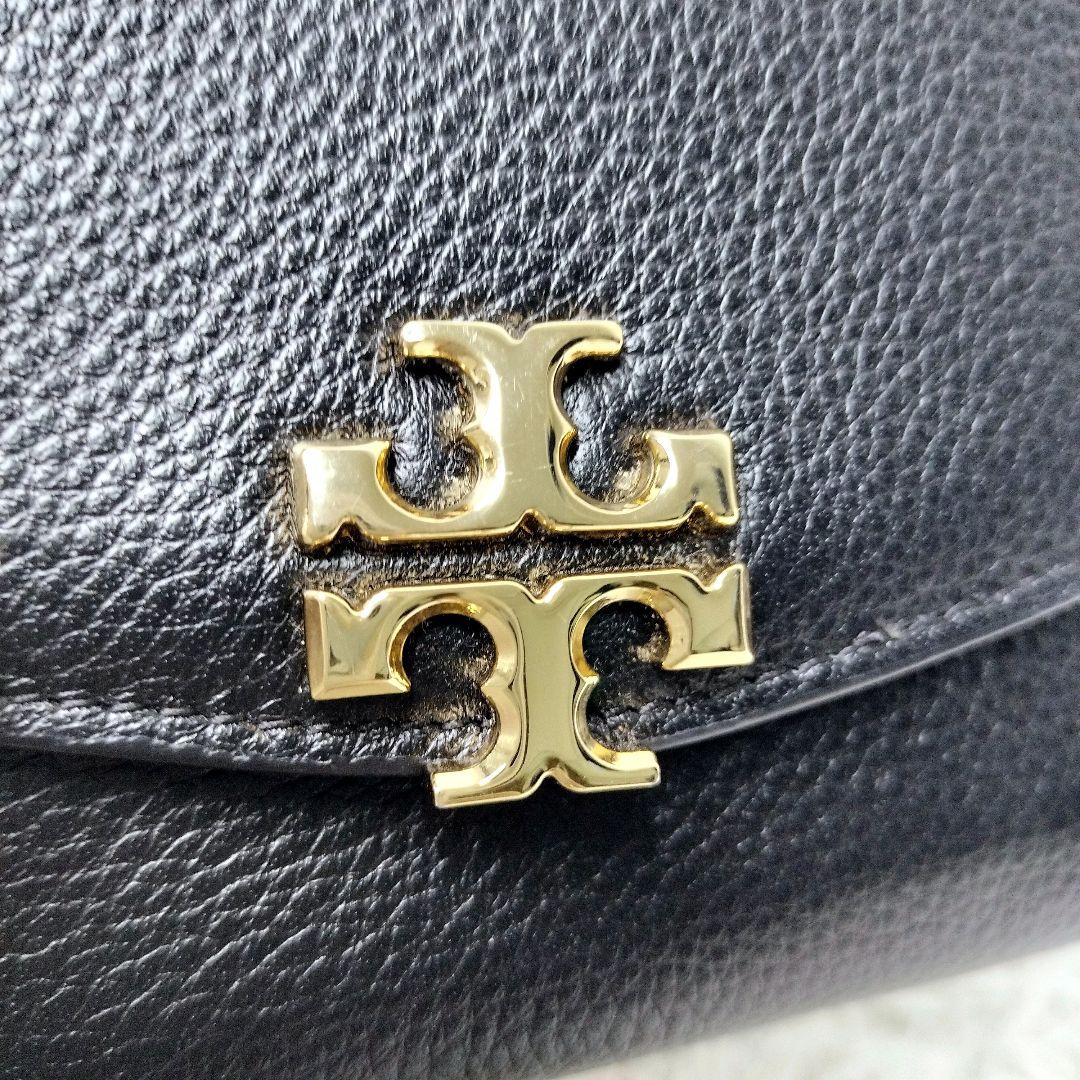 【美品✨】トリーバーチ　3つ折り財布　コンパクトウォレット　金ロゴ　レザー