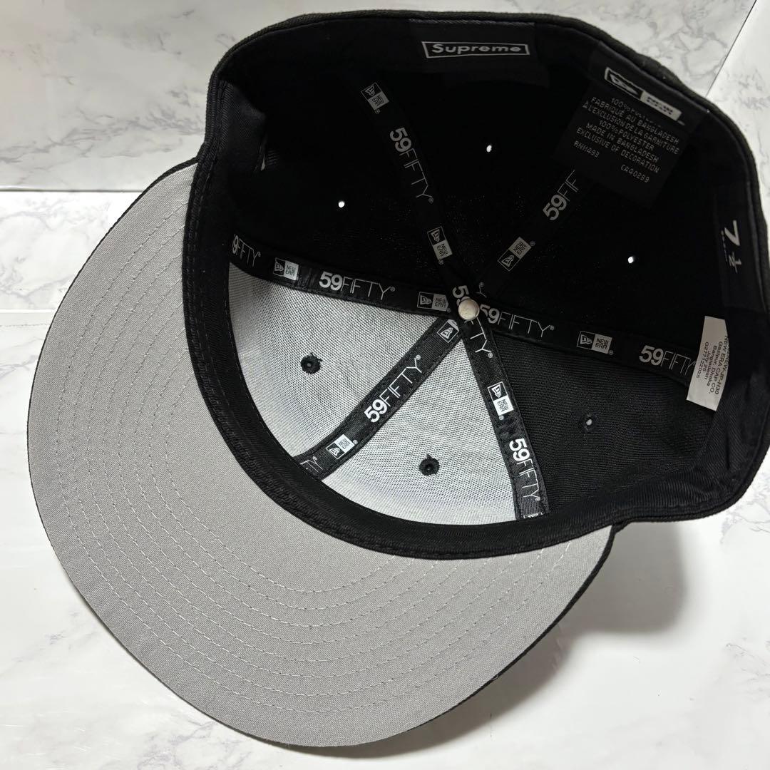 y011715 Supreme×NEW ERA コラボキャップ　ブラック59.6