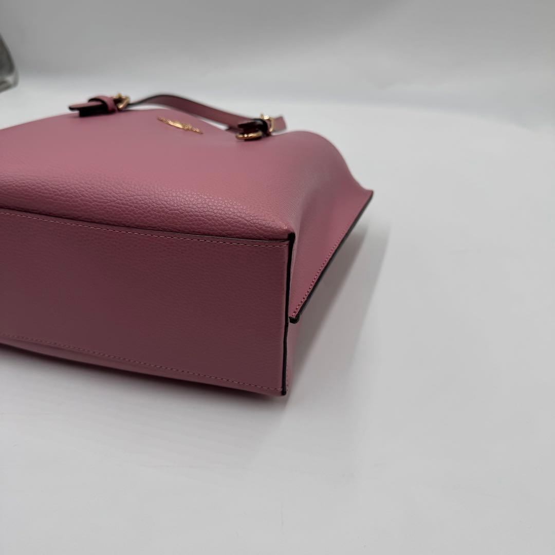 未使用級✨コーチ モリートート ショルダーバッグ 2way 3室 レザー ピンク