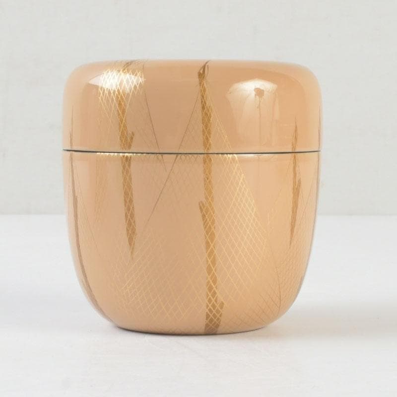 茶道具　越前蒔絵師　宮田宗景作　金蒔絵　棗　共箱　V　9838