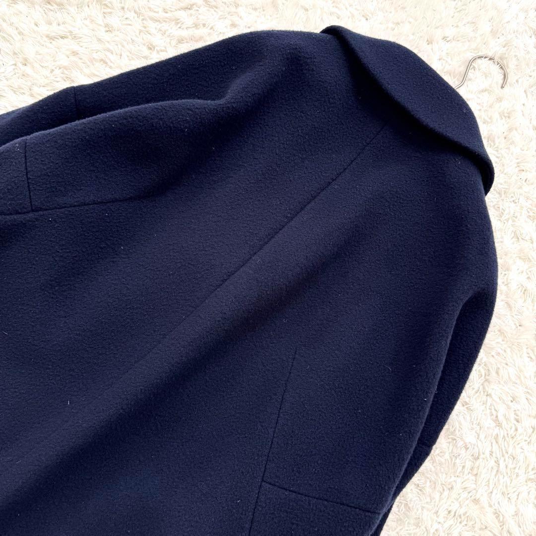 エンフォルド トップリバーチェスターコート ロング ウール ダークネイビー 36