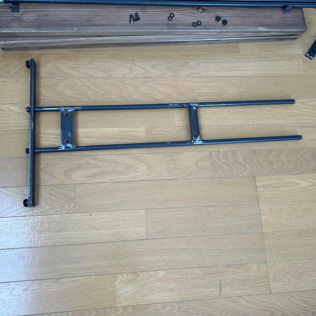 ハンガーラック　アンティーク風　ハンドメイド　2段棚　アイアン家具