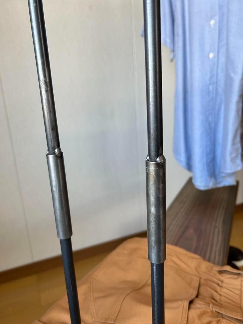 ハンガーラック　アンティーク風　ハンドメイド　2段棚　アイアン家具