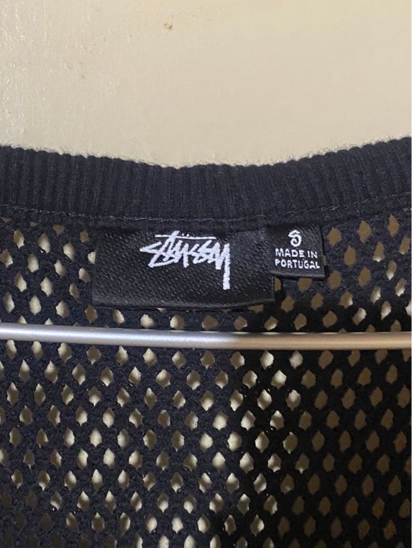 トップス 24SS Stussy Cotton Big Mesh Tank BLACK