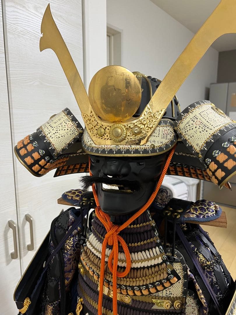 【未使用・保管品】等身大 甲冑 具足 黒胴当世素掛 紺・白・茶 甲冑工房丸武