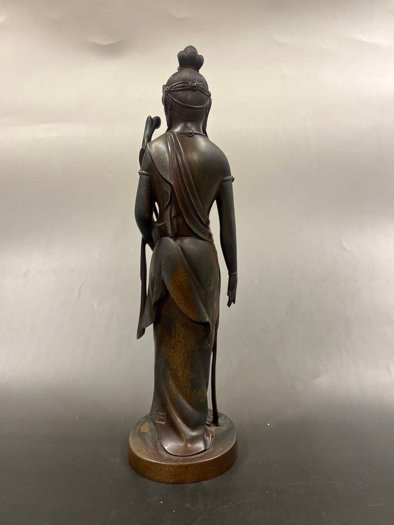 ［美品］銅製聖観音像　共箱￼高村光雲作