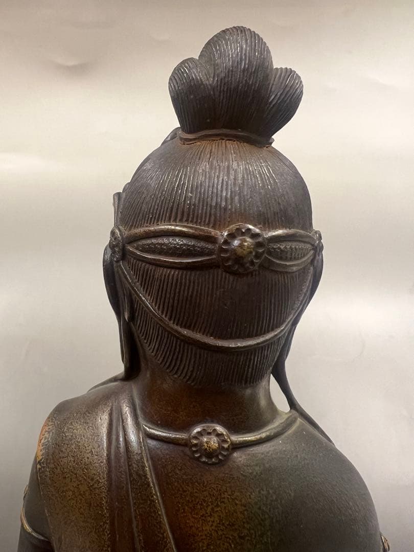 ［美品］銅製聖観音像　共箱￼高村光雲作