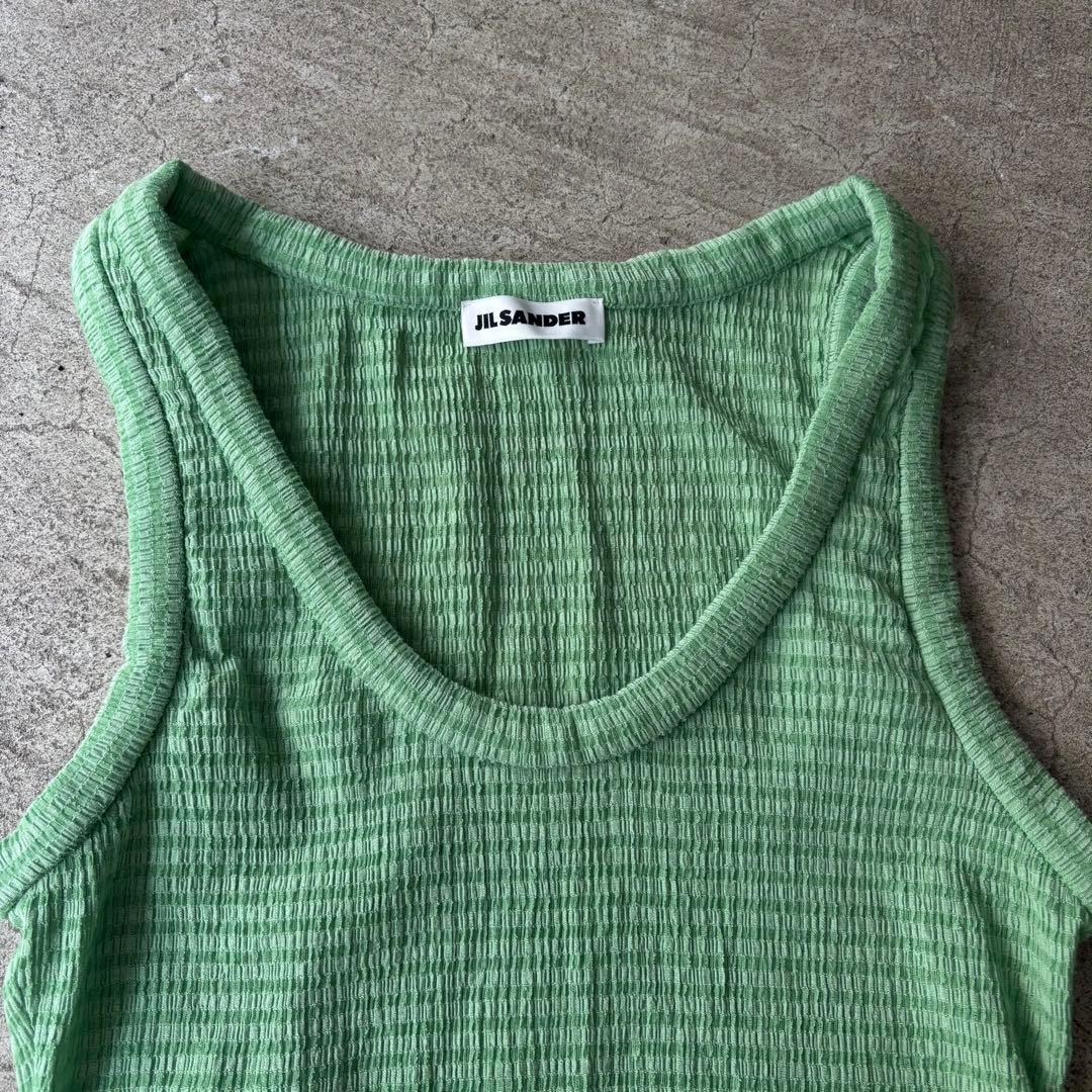 JIL SANDER グリーン Vネック タンクトップ　38
