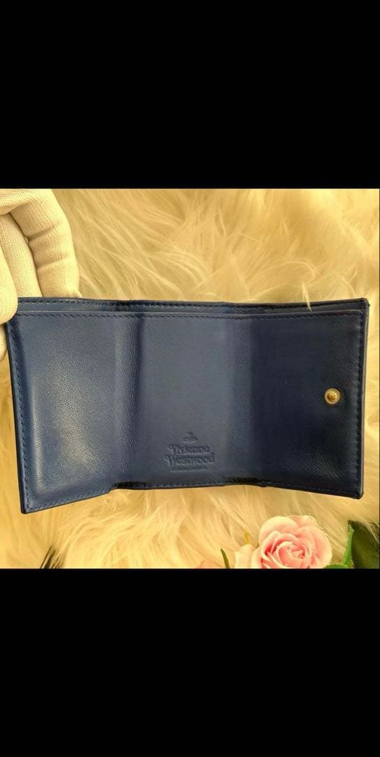 Vivienne Westwood 三つ折り 財布 ブルー 青 オーブ