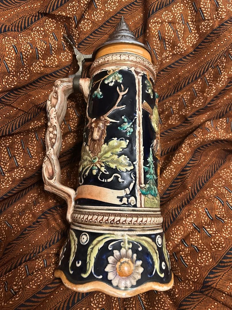 希少レトロ　陶器製ビールジョッキ