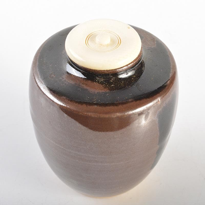 茶道具　玉領作　茶入　仕覆付　共箱　V　R6891