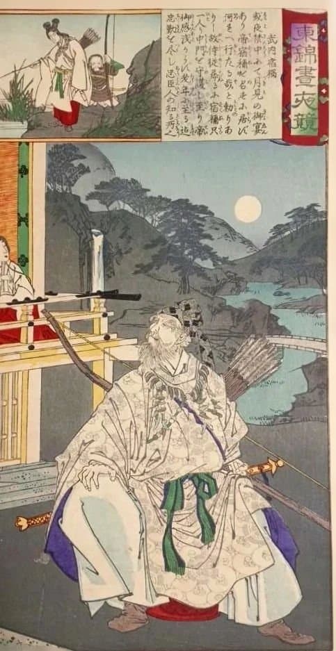 浮世絵版画、東錦畫夜競武内宿禰、楊洲周延（橋本周延)画明治19年出版