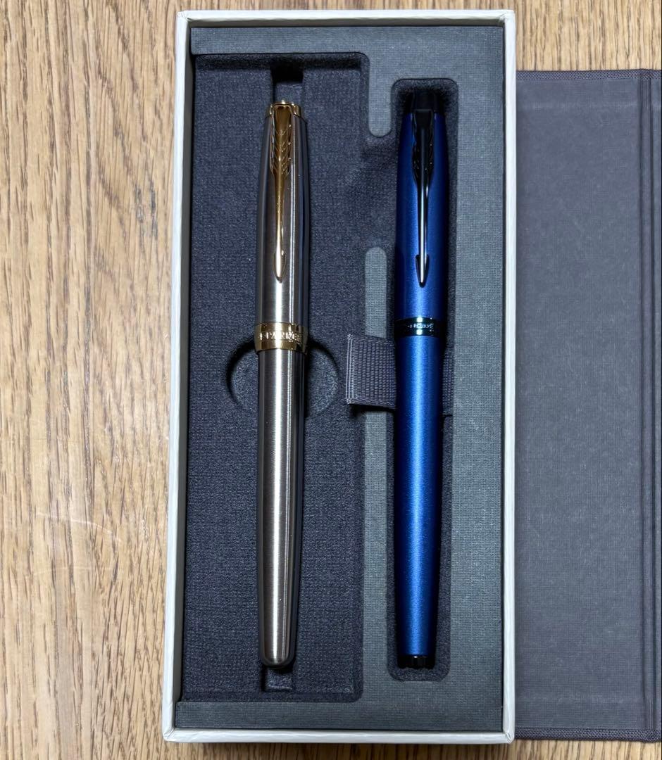 パーカー万年筆　SONNETシルバー・青2本セット