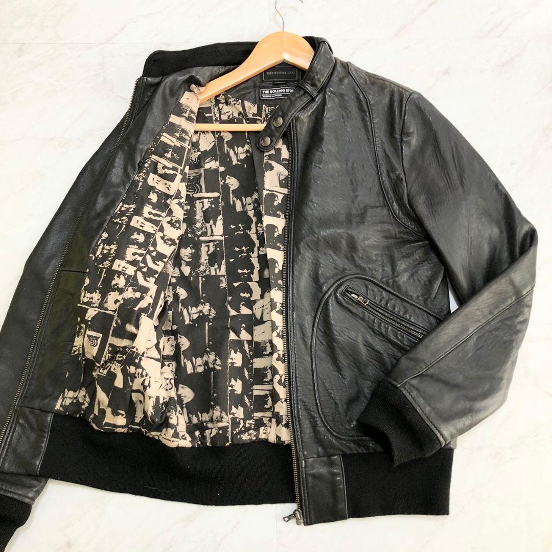 美品☆HYSTERIC GLAMOUR　ローリングストーンズ　ライダース　黒　革