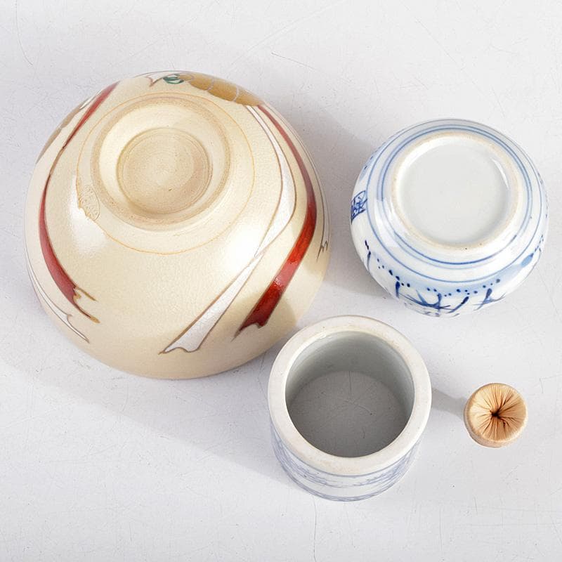 茶道具　利休茶箱　寿楽造　茶碗　西村徳泉造　振出など　七点一式　M　R9321