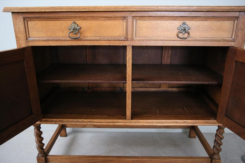 英国アンティーク木製サイドボード/キャビネット/チェスト/テーブル91-22-1