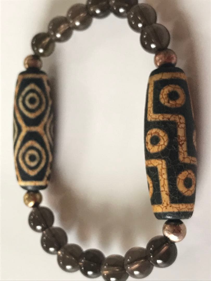 【最上】火供黄龍紋九眼.龍眼天珠×《極希少》ガウリンシャンカール.スモーキー