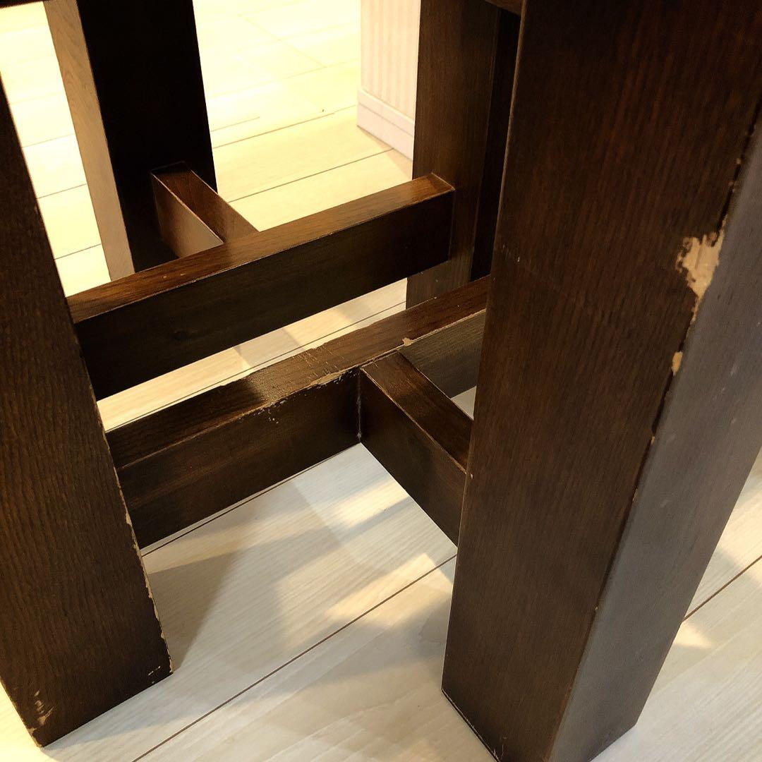 一枚板 ダイニングテーブル用 木製脚 ダークブラウン