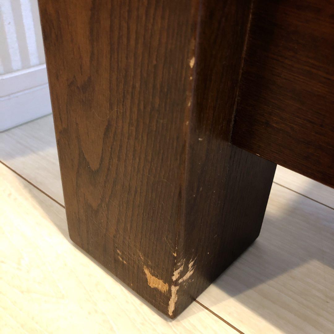 一枚板 ダイニングテーブル用 木製脚 ダークブラウン