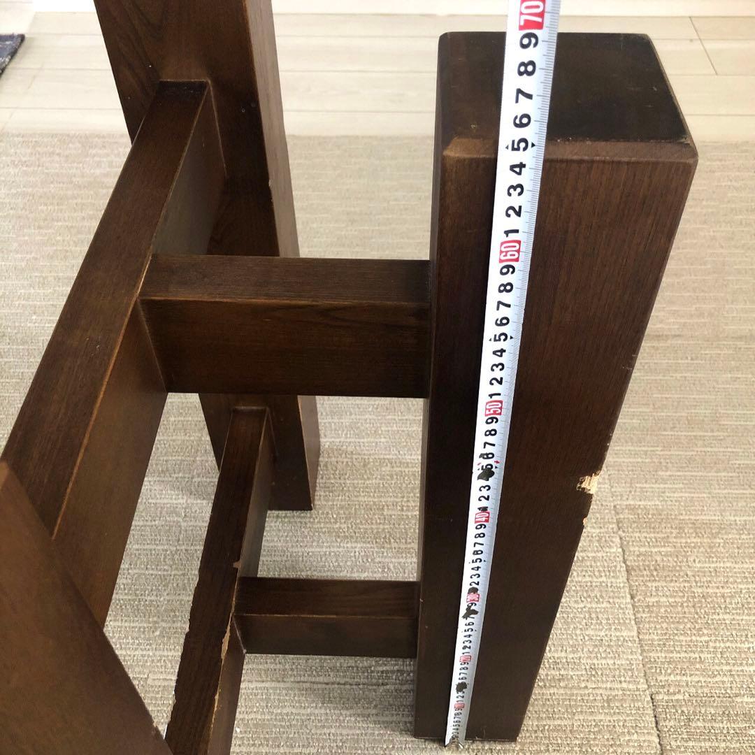 一枚板 ダイニングテーブル用 木製脚 ダークブラウン