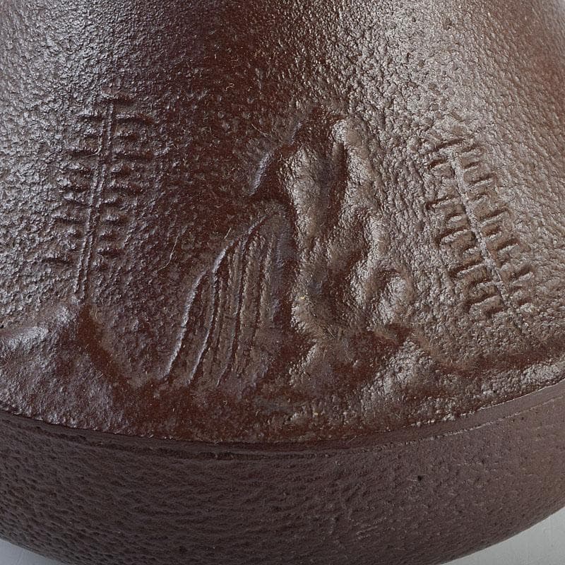 釜師　佐藤浄清作　富士形　山水文　銚子　青磁帰蓋付　共箱　V　R9536