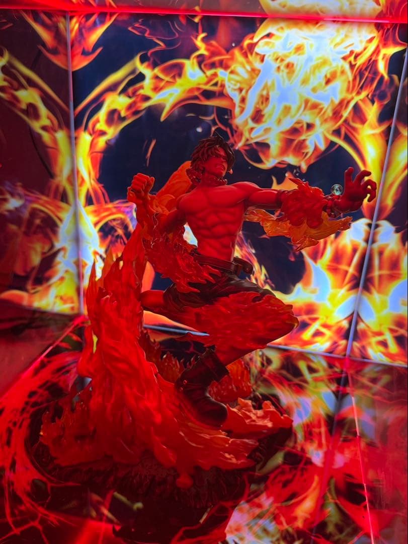 POP MAXIMUM ワンピース フィギュア エース 火拳 LEDケース付き